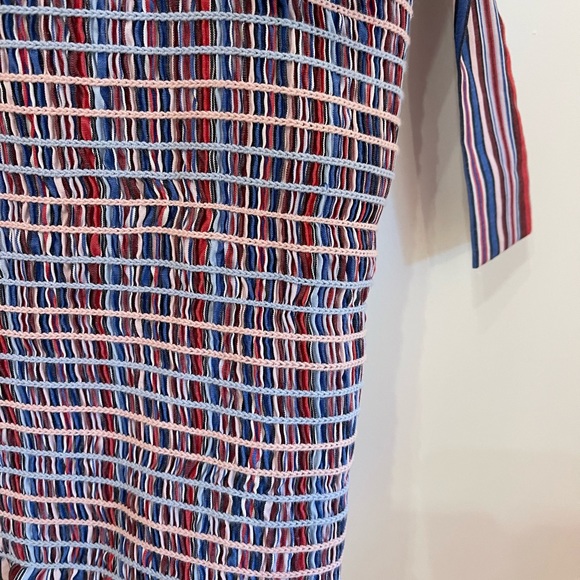 Petersyn ruched pink and blue tie tank - Picture 2 of 6